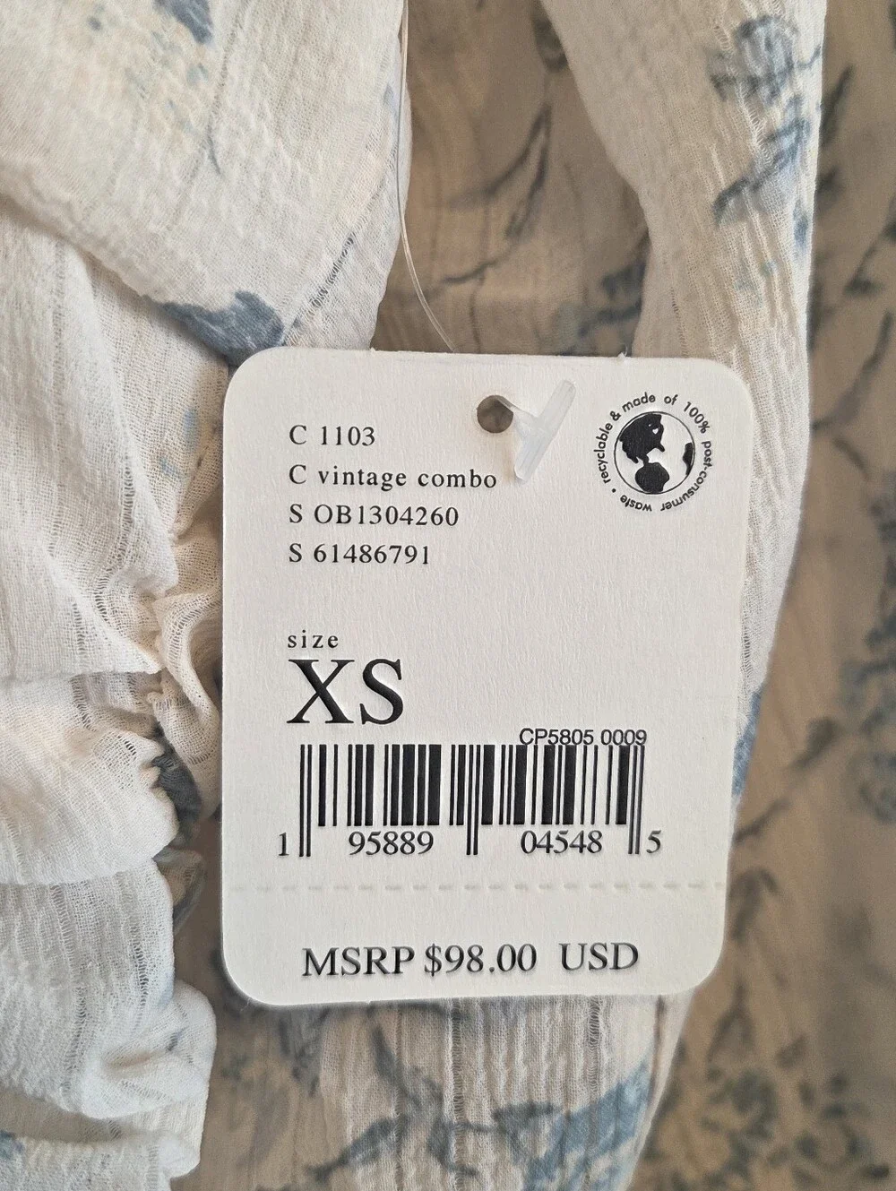 Free People Final Rose Blouse V-Neck Ruched Long-Sleeve Boho Cottage Sz XS